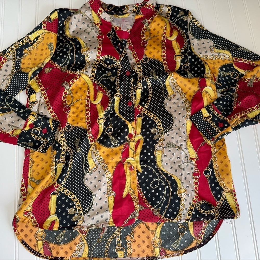 Laurie Felt Womenβs Pop Over Tunic Top Blouse Medium. 1213